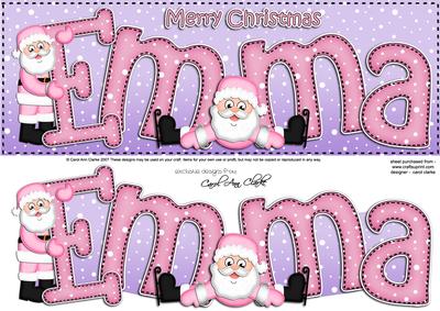 Xmas Large Dl Emma Quick Card N 3D Decoupage