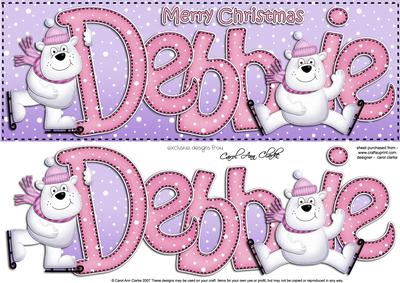 Xmas Large Dl Debbie Quick Card N 3D Decoupage