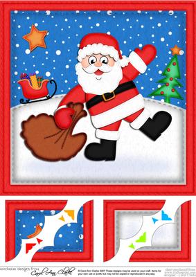 8 x 8 Xmas Santa's Sack Scalloped Corner Topper
