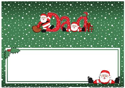 Xmas Dad with Santa Matching Large Dl Insert