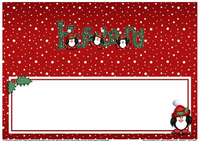 Xmas Husband with Penguins Matching Large Dl Insert