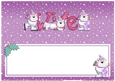 Xmas Wife with Polar Bears Matching Large Dl Insert