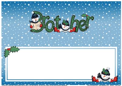Xmas Brother with Snowmen Matching Large Dl Insert