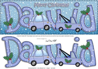 Xmas Large Dl David Quick Card N 3D Decoupage