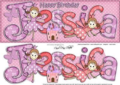 Large Dl Jessica Fairy Birthday Quick Card N 3D Decoupage
