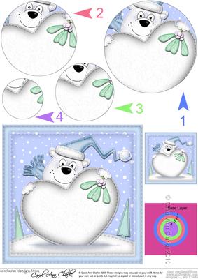 Xmas Ben Polar Bear Xmas Love Circle Pyramage Topper