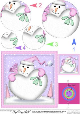 Xmas Snowman Xmas Love Circle Pyramage Topper