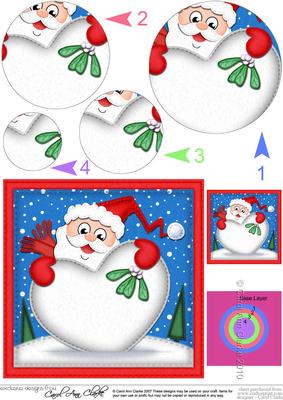 Xmas Santa Xmas Love Circle Pyramage Topper