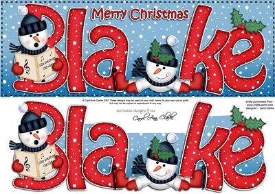 Xmas Large Dl Blake Quick Card N 3D Decoupage