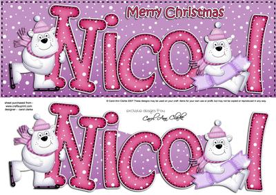Xmas Large Dl Nicol Quick Card N 3D Decoupage