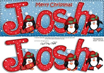 Xmas Large Dl Josh Quick Card N 3D Decoupage