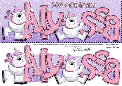 Xmas Large Dl Alyssa Quick Card N 3D Decoupage