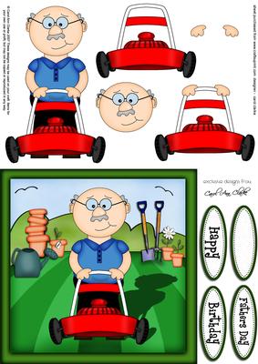 Bert Loves Gardening Quick Card N 3D Decoupage