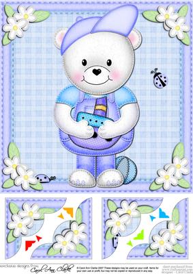 8 x 8 Teddy Ed's Boat Scalloped Corner Topper