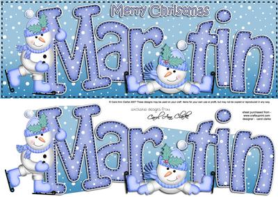 Xmas Large Dl Martin Quick Card N 3D Decoupage