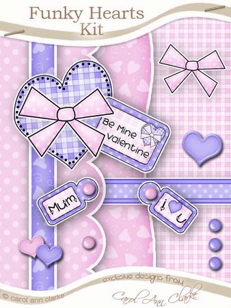 Funky Hearts Kit in Pink & Lilac with Step by Step Decoupage