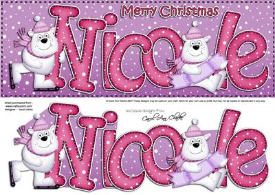 Xmas Large Dl Nicole Quick Card N 3D Decoupage
