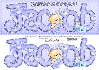 Large Dl New Baby Jacob Quick Card N 3D Decoupage