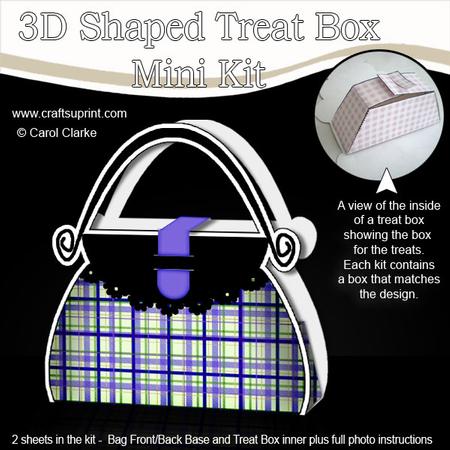 Tartan Handbag Shaped Treat or Favour Box Mini Kit