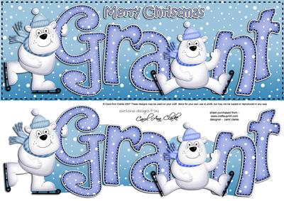 Xmas Large Dl Grant Quick Card N 3D Decoupage