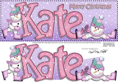 Xmas Large Dl Kate Quick Card N 3D Decoupage