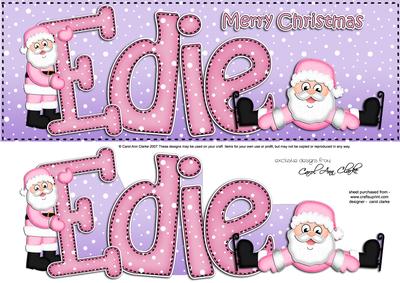Xmas Large Dl Edie Quick Card N 3D Decoupage