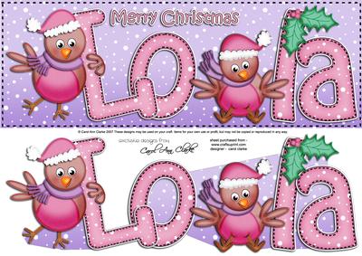 Xmas Large Dl Lola Quick Card N 3D Decoupage