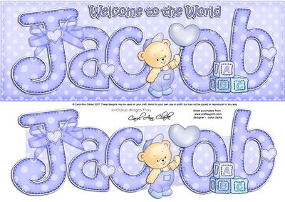 Large Dl New Baby Jacob Quick Card N 3D Decoupage