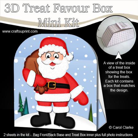 3D Xmas Santa's Sack Treat or Favour Box Mini Kit