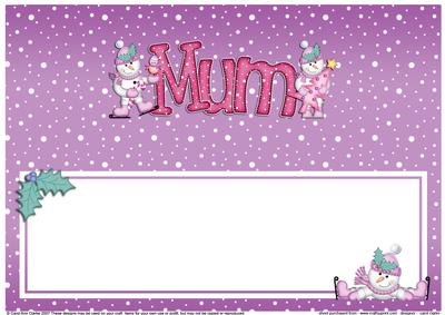 Xmas Mum with Snowmen Matching Large Dl Insert