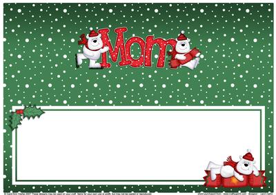 Xmas Mom with Polar Bears Matching Large Dl Insert