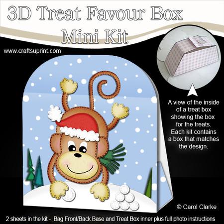 3D Xmas Chunky Monkey Treat or Favour Box Mini Kit