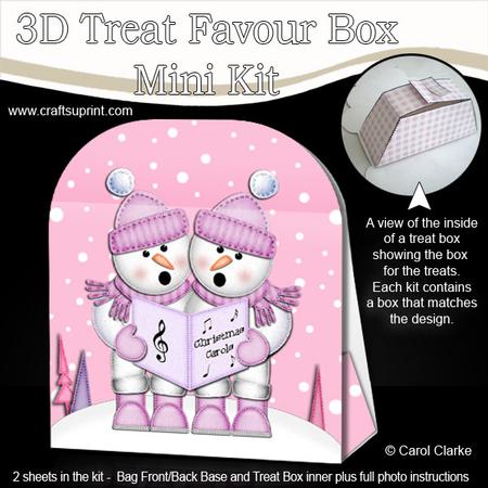 3D Xmas Singing Snowmen Treat or Favour Box Mini Kit