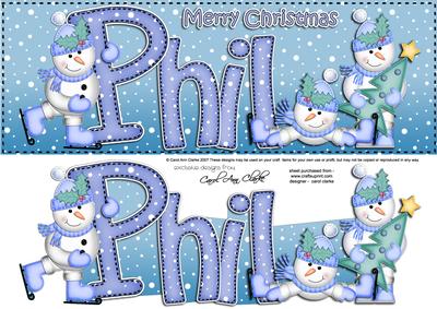 Xmas Large Dl Phil Quick Card N 3D Decoupage