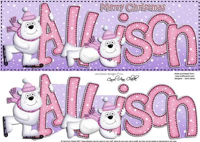 Xmas Large Dl Allison Quick Card N 3D Decoupage