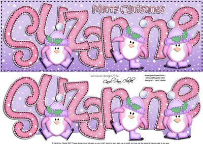 Xmas Large Dl Suzanne Quick Card N 3D Decoupage