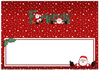 Xmas Friends with Santa Matching Large Dl Insert