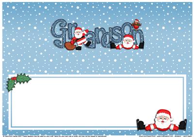 Xmas Grandson with Santa Matching Large Dl Insert