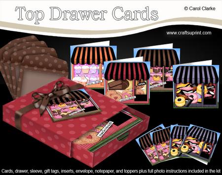 3D Top Drawer Sweet Treats Shops Notelet Cards Bumper Kit