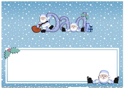 Xmas Dad with Santa Matching Large Dl Insert