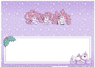 Xmas Granddaughters with Polar Bears Matching Large Dl Inser