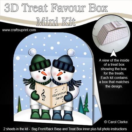 3D Xmas Singing Snowmen Treat or Favour Box Mini Kit