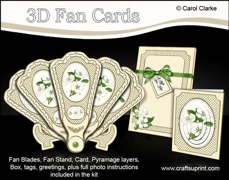 3D Floral Fan Card Apple Blossom with Stand, Gift Card N Box