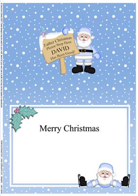 Xmas Father Christmas David's Been Good Matching A5 Insert