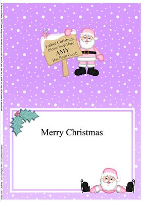 Xmas Father Christmas Amy's Been Good Matching A5 Insert