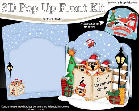 3D Pop Up Front Singing Meerkats Xmas Card Kit