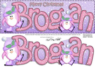 Xmas Large Dl Brogan Quick Card N 3D Decoupage