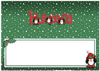 Xmas Husband with Penguins Matching Large Dl Insert