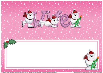 Xmas Wife with Polar Bears Matching Large Dl Insert
