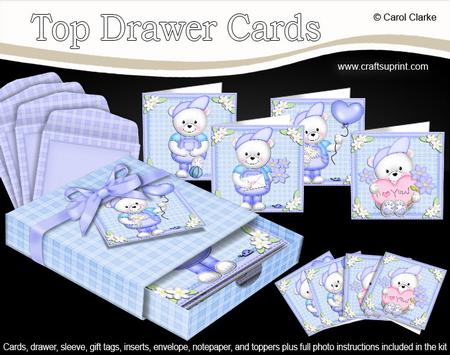 3D Top Drawer Teddy Ed Notelet Cards Bumper Kit